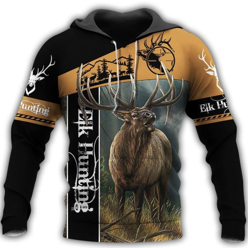 Camo Elk Hunting Hoodie T-Shirt Sweatshirt NM - Amaze Style�?�-Apparel