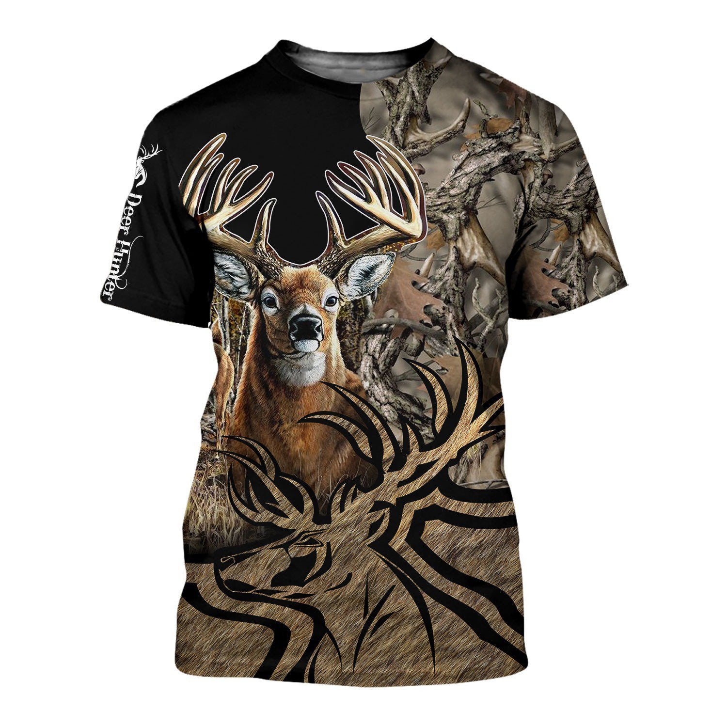 Camo Caribou Deer Hunting Hoodie T-Shirt Sweatshirt