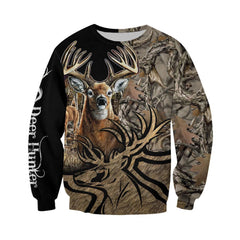 Camo Caribou Deer Hunting Hoodie T-Shirt Sweatshirt