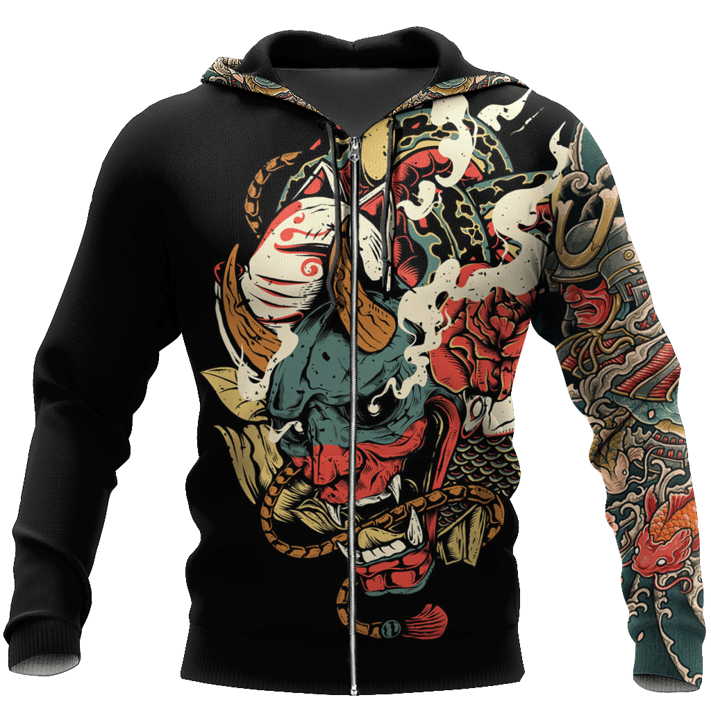 Samurai Tattoo Art Hoodie T Shirt For Men And Women