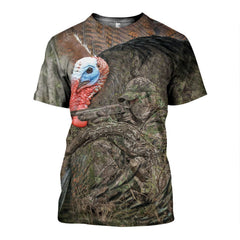 Turkey Hunting Art Clothes T-Shirt 3D All Over Printed