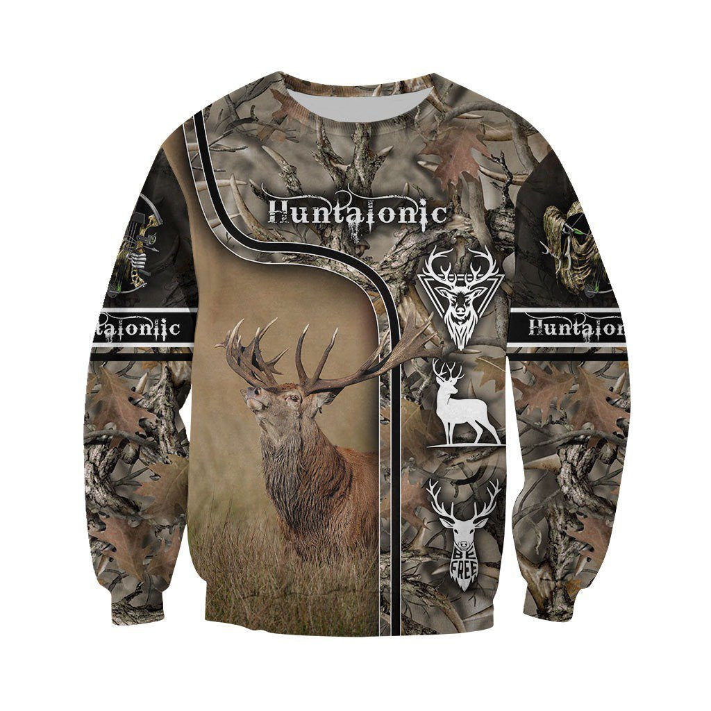 Camo Caribou Deer Hunting Hoodie Sweatshirt T-Shirt NM - Amaze Style�?�-Apparel