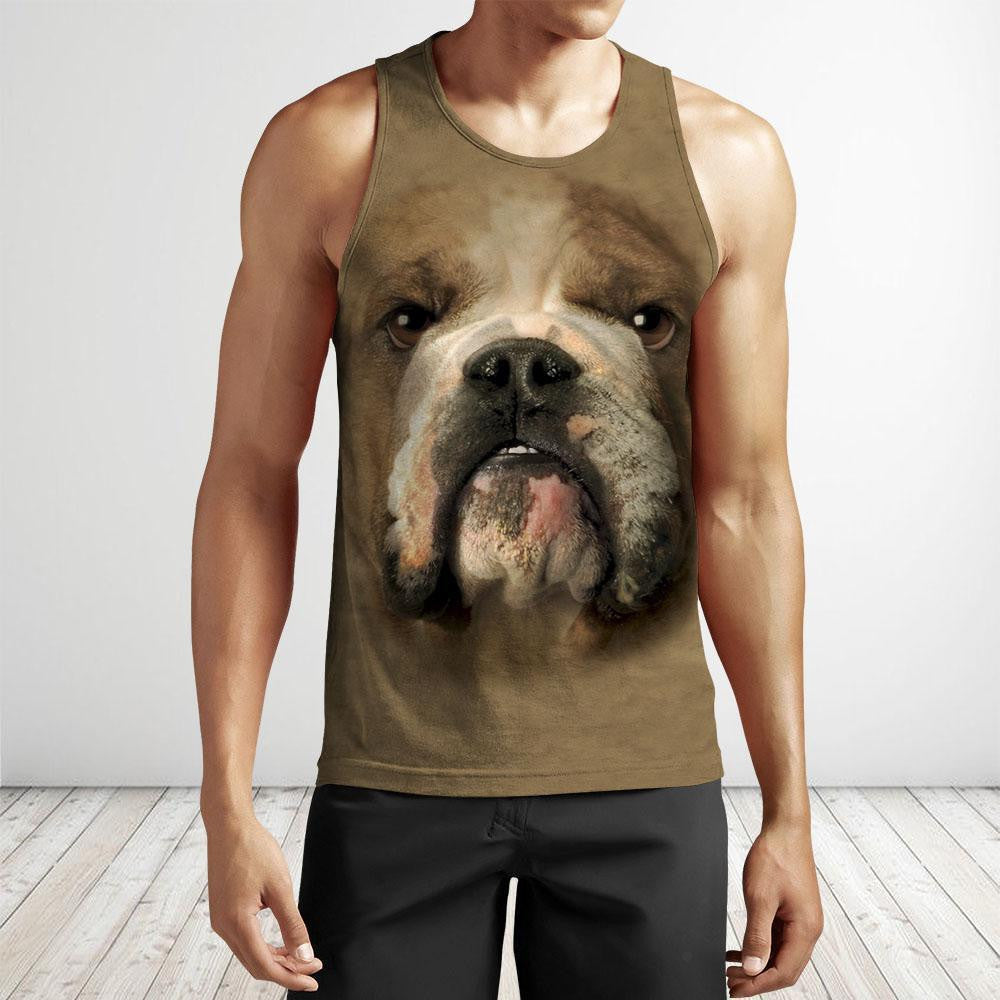 Bulldog Face Hoodie 3D All Over Printed