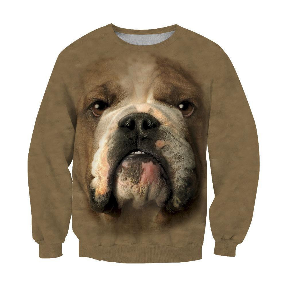 Bulldog Face Hoodie 3D All Over Printed