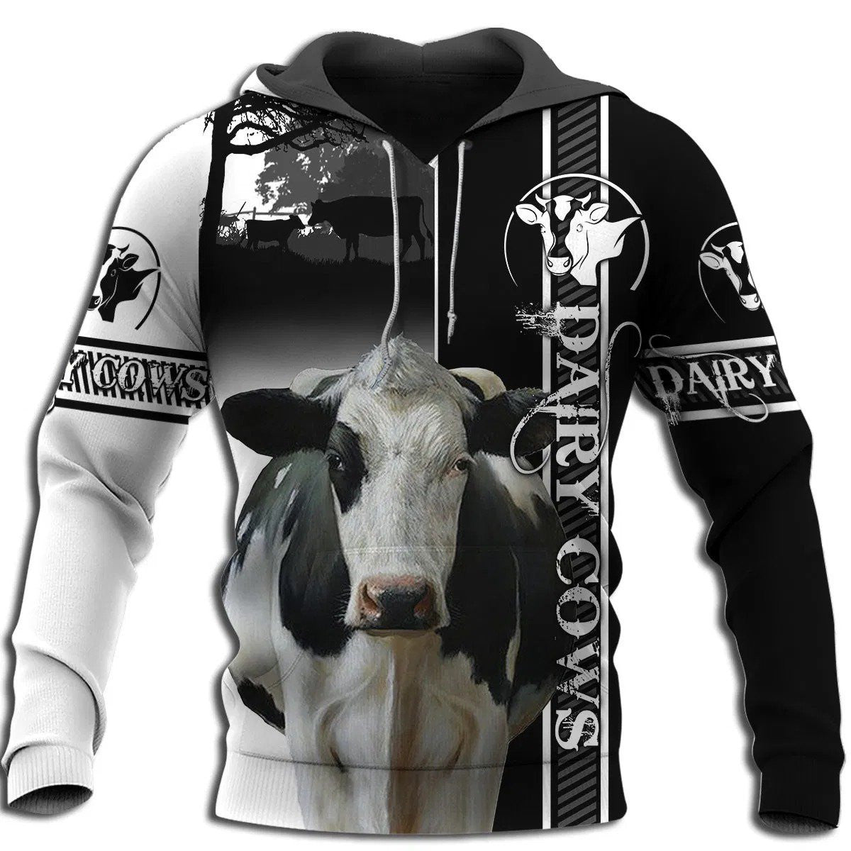 Dairy Cow Hoodie T-Shirt Sweatshirt for Men and Women NM121102 - Amaze Style�?�-Apparel