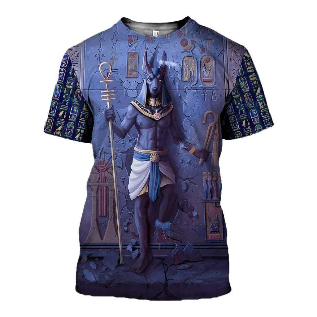 Anubis Face Blue Egypt Ancient 3D All Over Printed hoodie