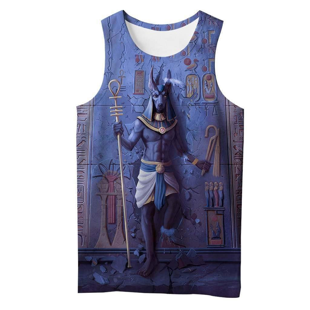 Anubis Face Blue Egypt Ancient 3D All Over Printed hoodie