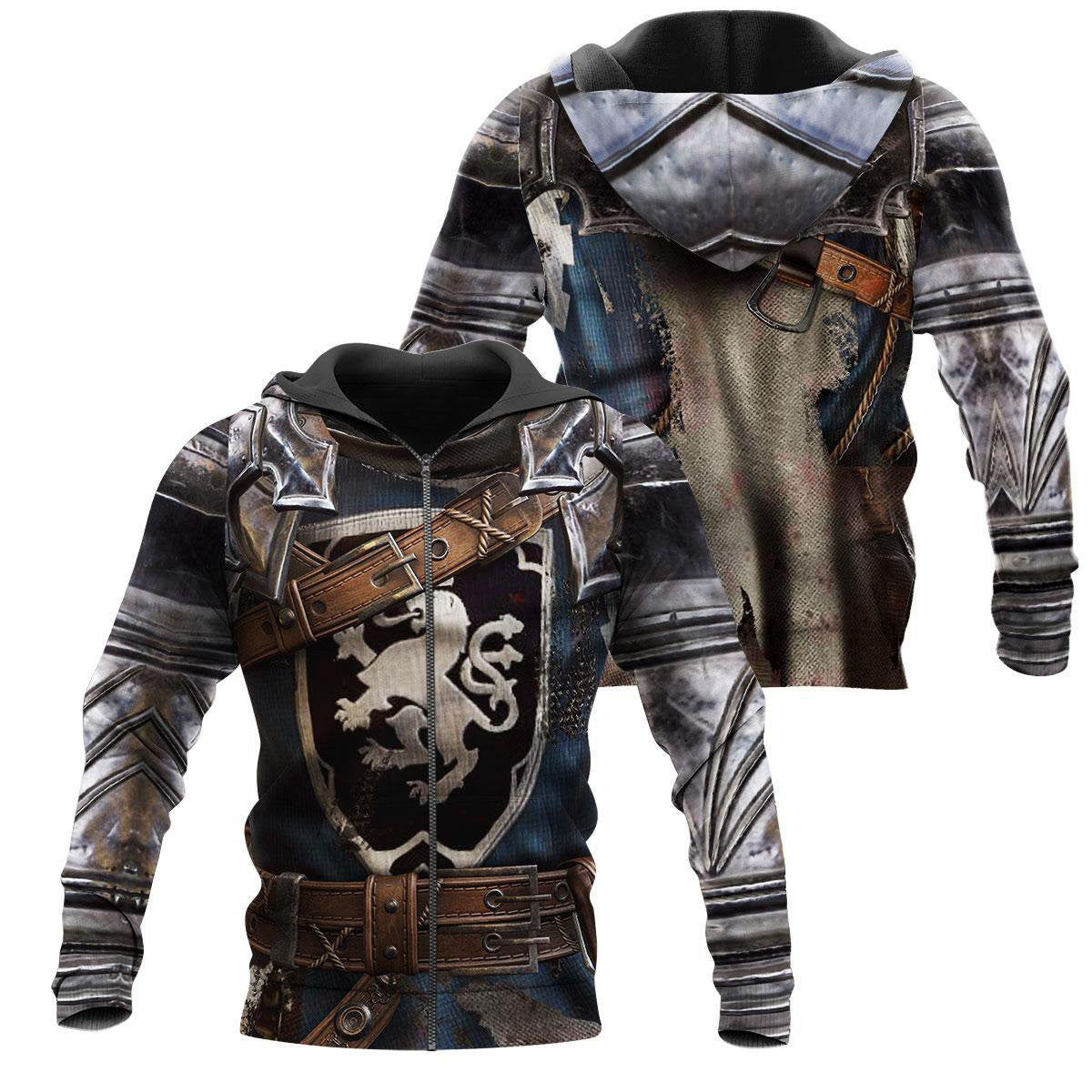 Blue Knight Armor 3D All Over Printed Shirts For Men And Women Hoodie