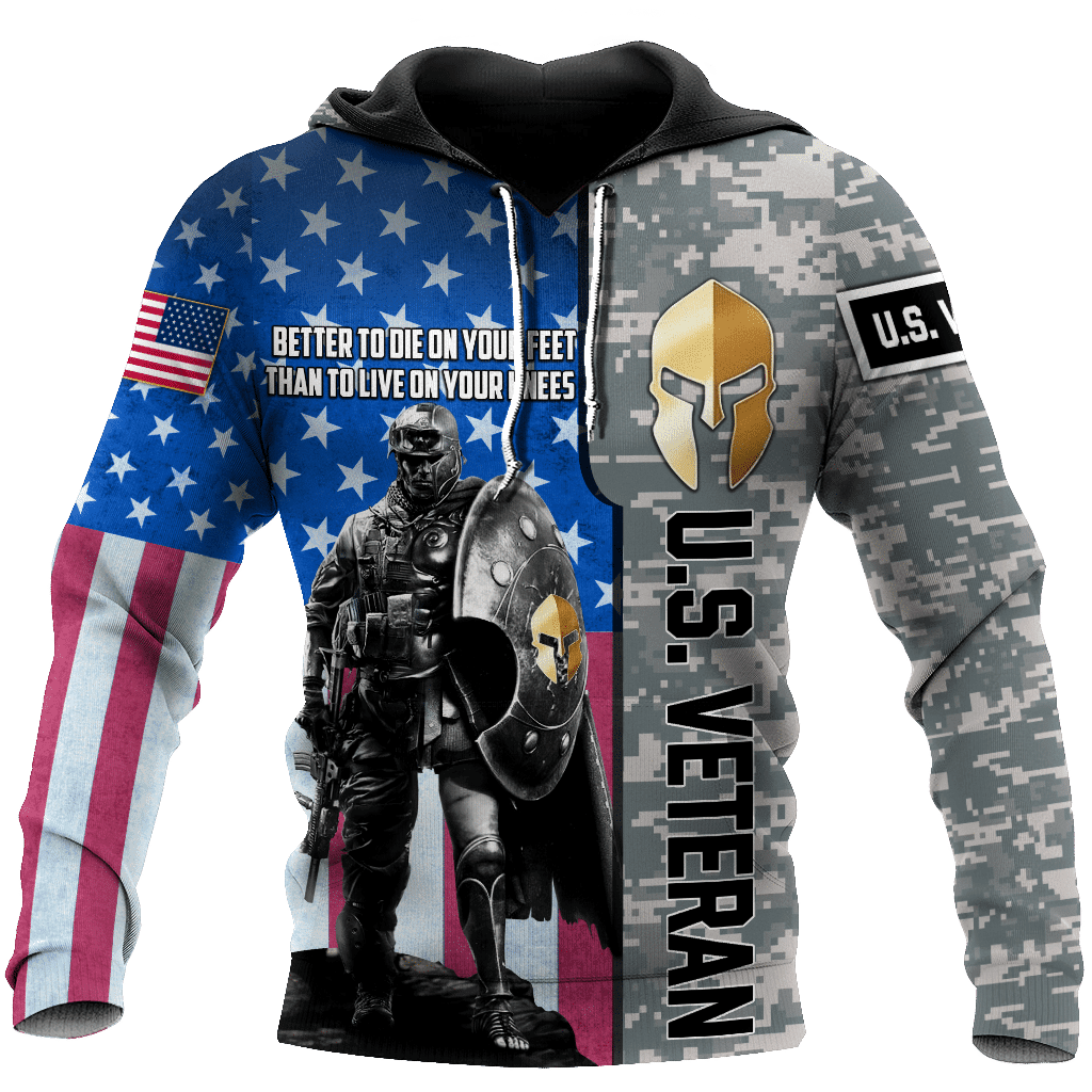 Spartan Soldier Us Veteran 3D All Over Printed Shirt Hoodie