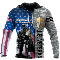 Spartan Soldier Us Veteran 3D All Over Printed Shirt Hoodie