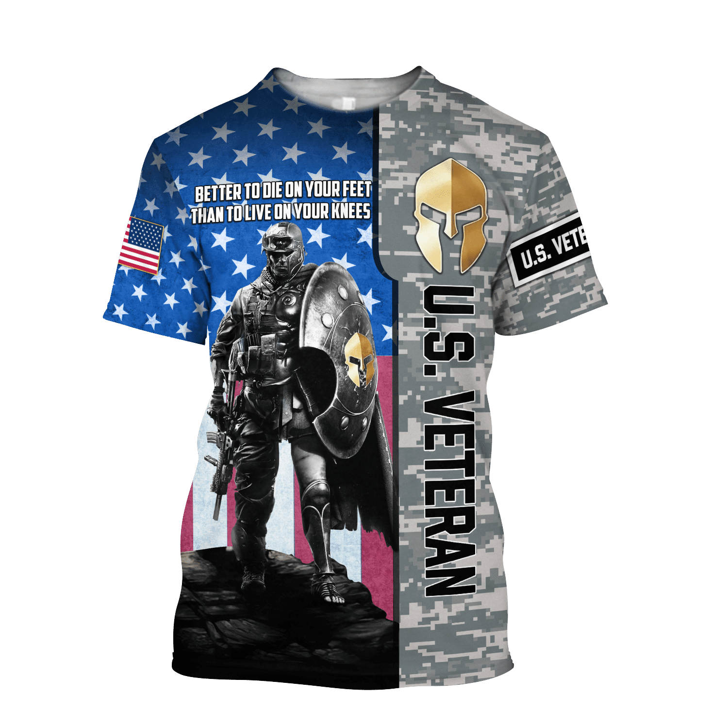 Spartan Soldier Us Veteran 3D All Over Printed Shirt Hoodie