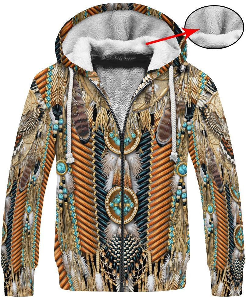 Long Native Breastplate And Feather Native American 3D All Over Printed Shirts