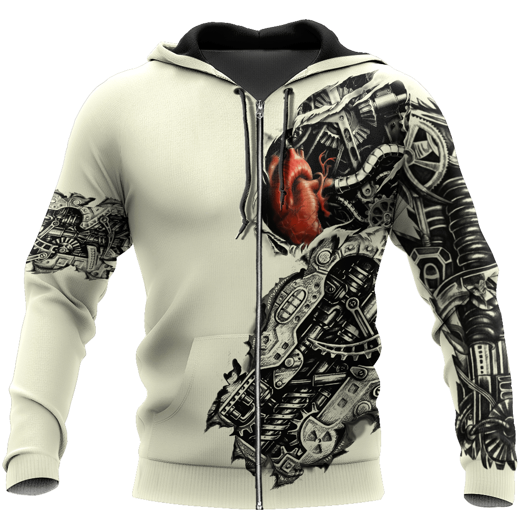 Mechanic Metal Tattoo 3D All Over Printed Shirts Hoodie