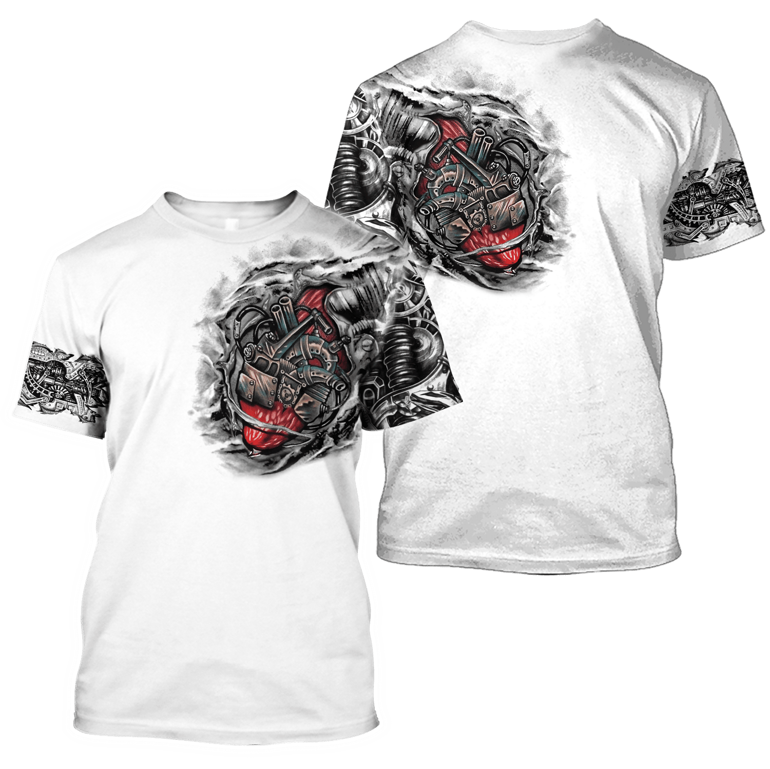 Mechanic Metal Tattoo 3D All Over Printed Shirts Hoodie