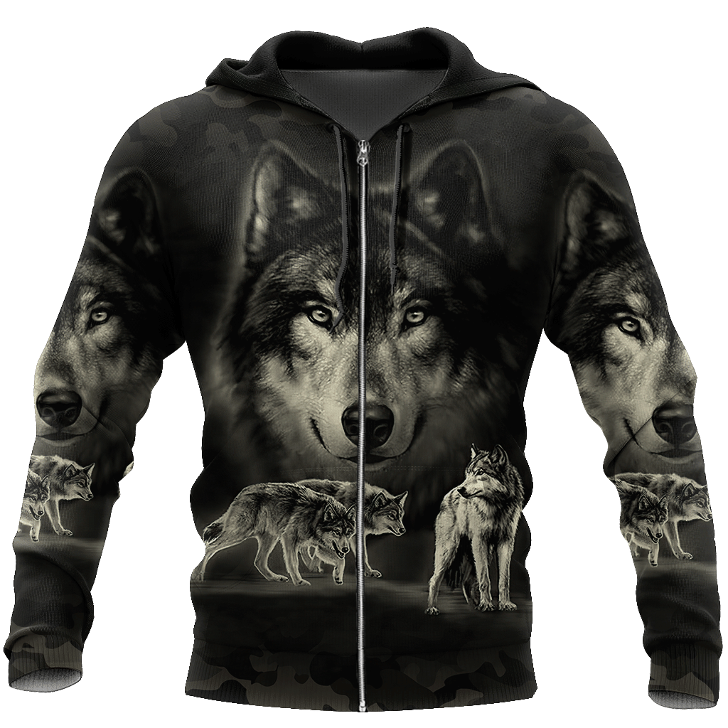 Darkness Wolf 3D All Over Printed Hoodie Shirt For Men And Women