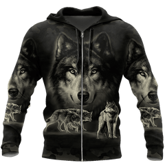 Darkness Wolf 3D All Over Printed Hoodie Shirt For Men And Women