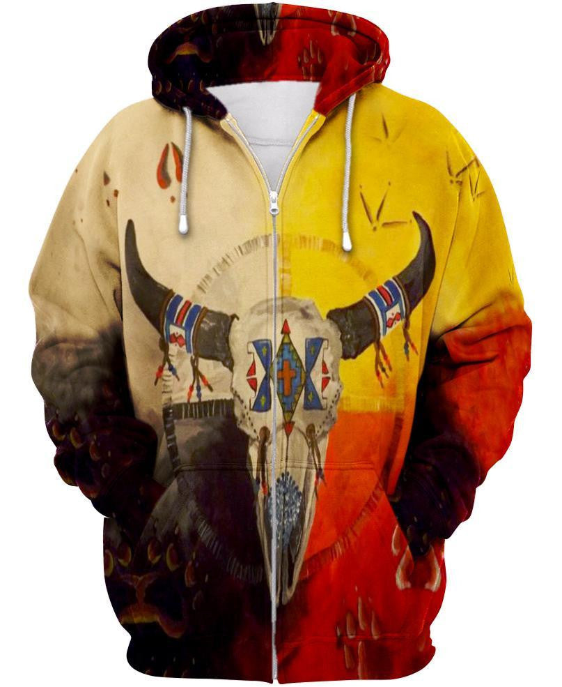 Native Buffalo Skull Hoodie