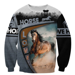 Love Horse 3D All Over Printed Shirt Hoodie For Men And Women