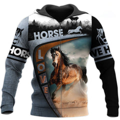 Love Horse 3D All Over Printed Shirt Hoodie For Men And Women