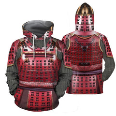 3D All Over Printed Samurai Red Armor Set Shirts and Shorts - Amaze Style™-Apparel