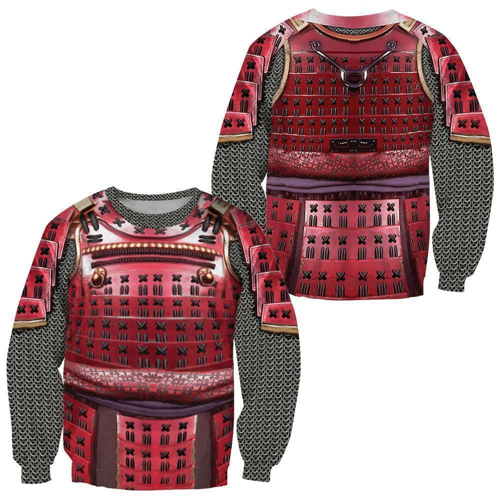 3D All Over Printed Samurai Red Armor Set Shirts and Shorts - Amaze Style™-Apparel