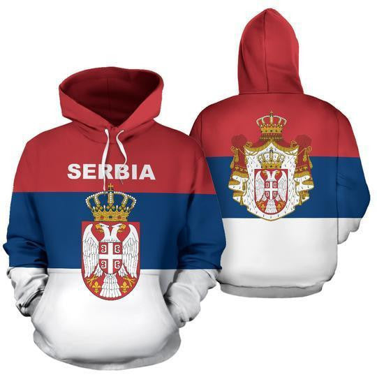 Serbia Flag and Coat of Arms Hoodie NNK 026 - Amaze Style™