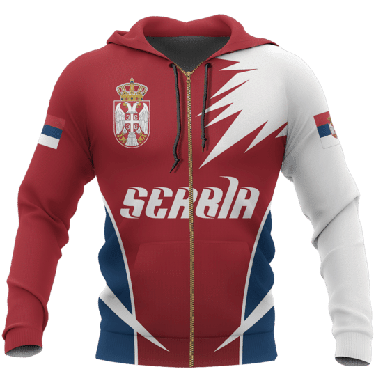 Serbia Active Hoodie ZIPNNK 036 - Amaze Style™-Apparel