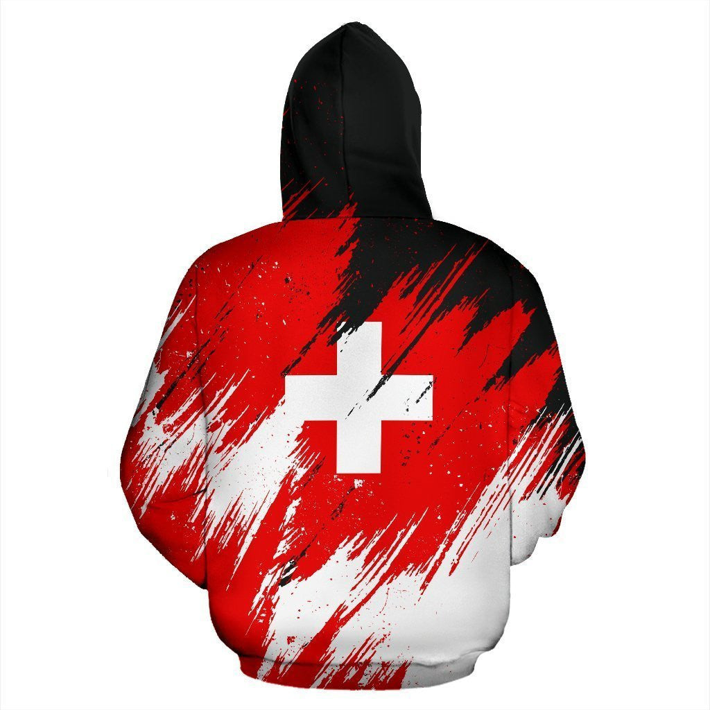 Switzerland Hoodie - Flag Color Painting NNK6 - Amaze Style™-Apparel