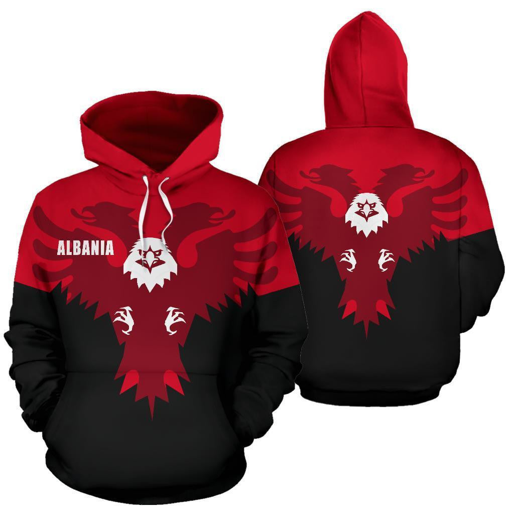 Albania All Over Hoodie Eagle With Flag NNK 1134 - Amaze Style™