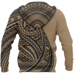 Tonga Coat Of Arms Polynesian Hoodie Tatoo Style Gold NNK 1219 - Amaze Style™