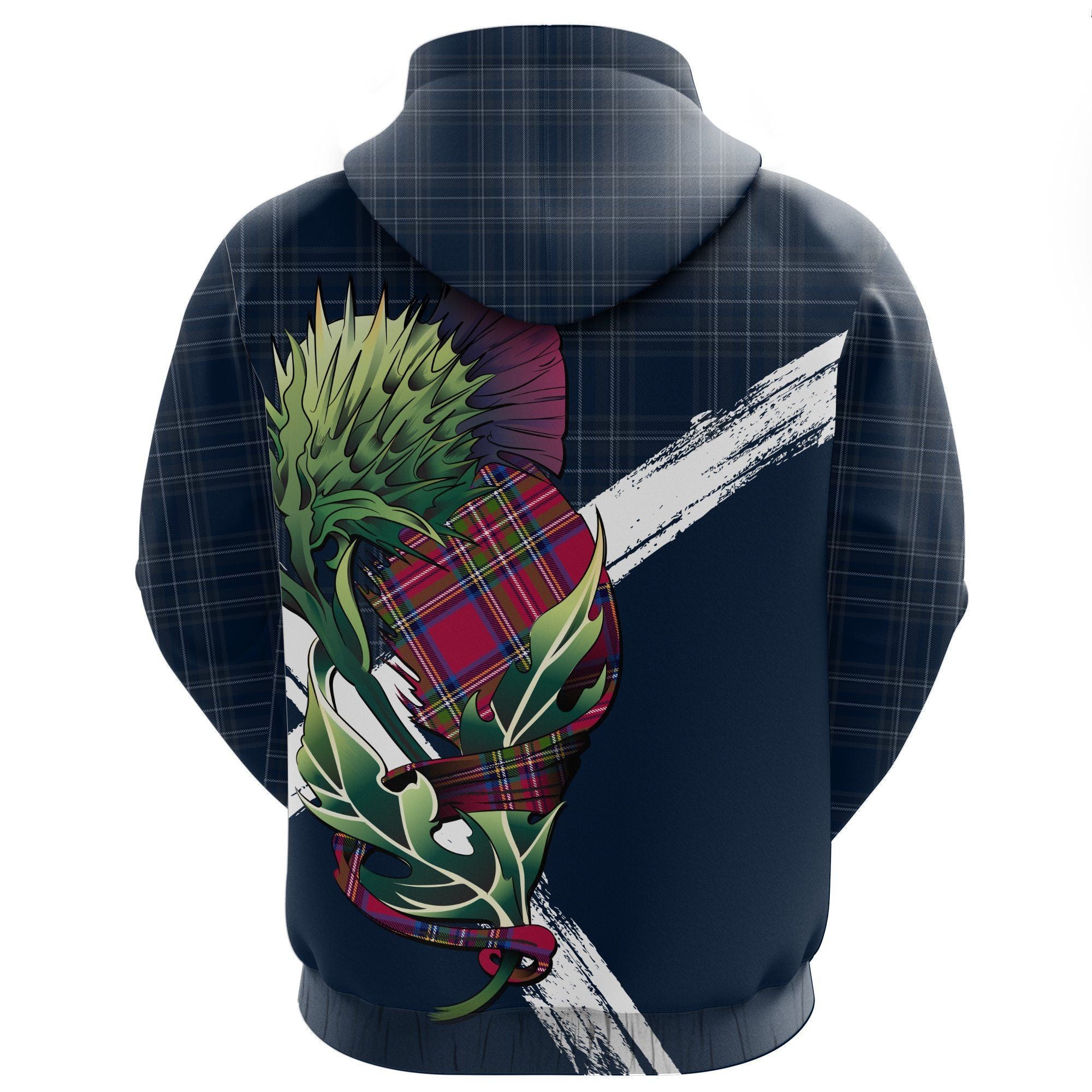 Scotland Pullover Hoodie - Thistle Flower (Dark Blue) NNK022905 - Amaze Style™-ALL OVER PRINT HOODIES