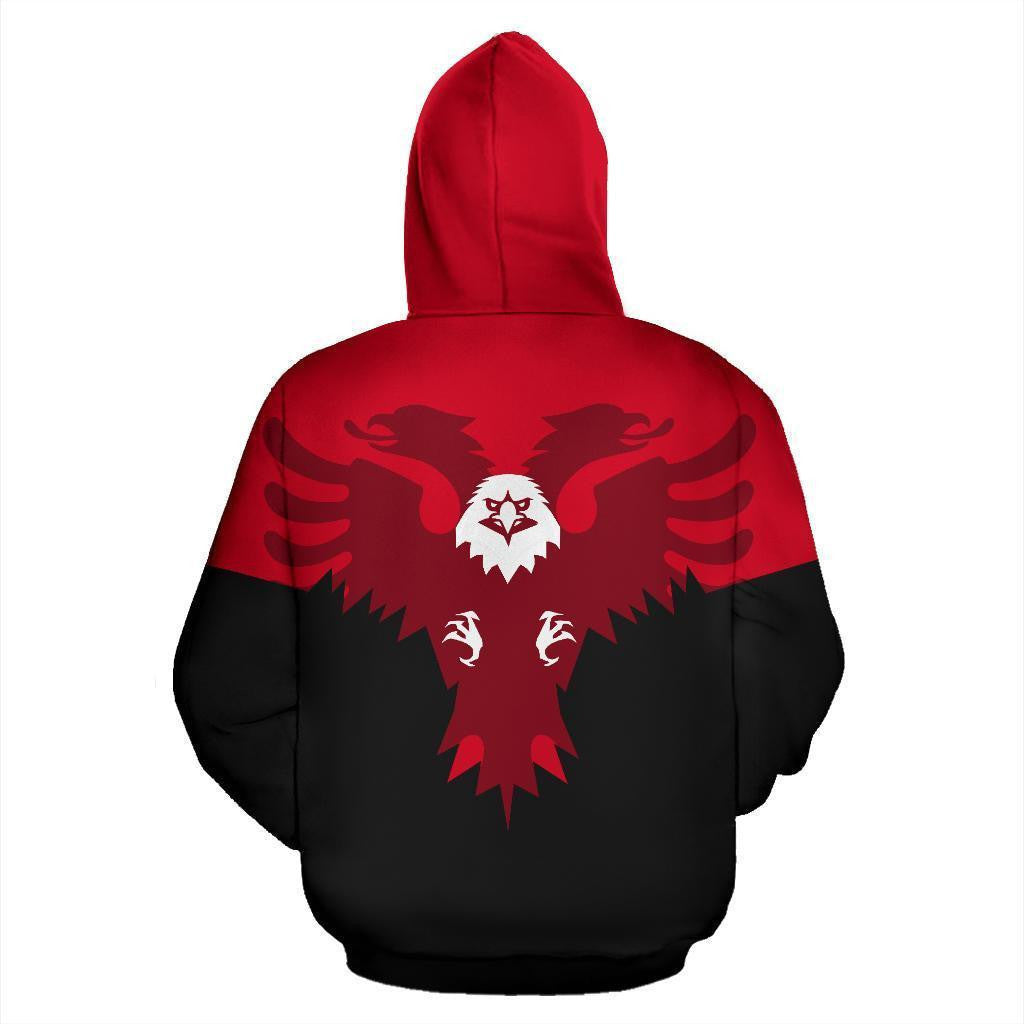 Albania All Over Hoodie Eagle With Flag NNK 1134 - Amaze Style™