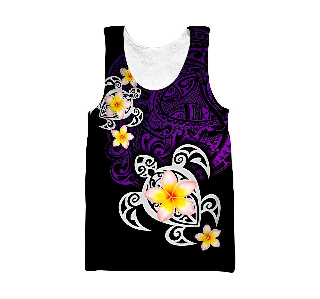 Amazing Polynesian Tattoo Purple Turtle Hoodie-ML - Amaze Style™-Apparel