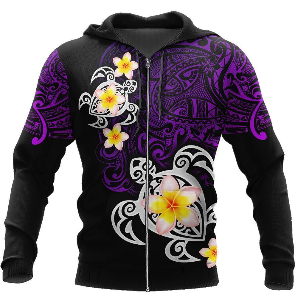 Amazing Polynesian Tattoo Purple Turtle Hoodie-ML - Amaze Style™-Apparel