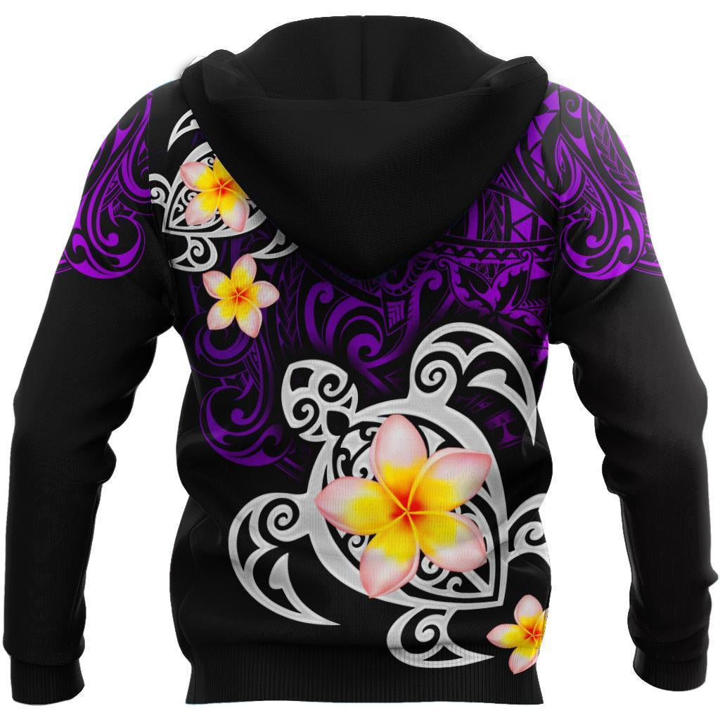 Amazing Polynesian Tattoo Purple Turtle Hoodie-ML - Amaze Style™-Apparel