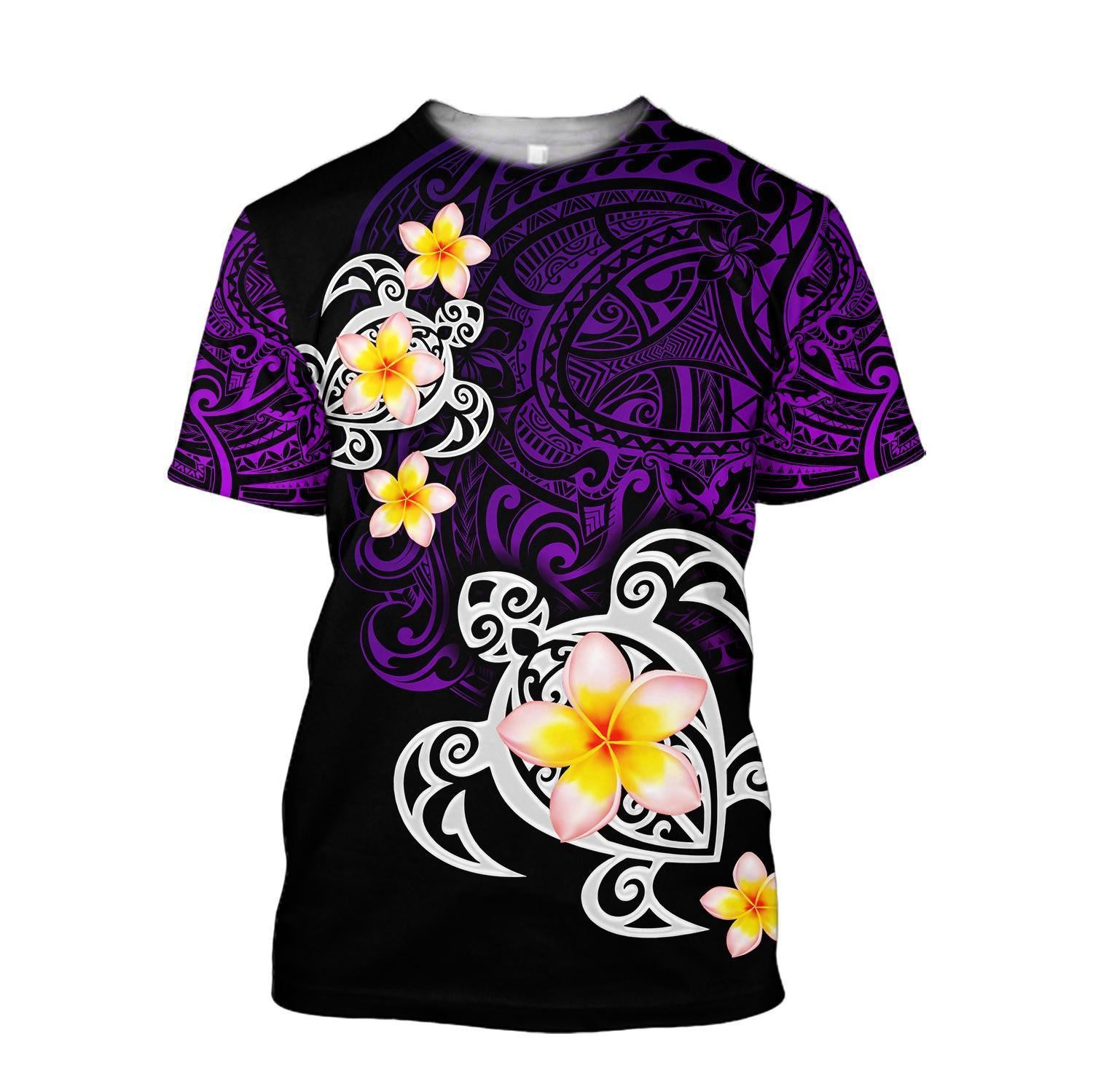 Amazing Polynesian Tattoo Purple Turtle Hoodie-ML - Amaze Style™-Apparel