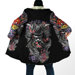 Samurai and Dragon Tattoo 3D Over Printed Cloak for Men and Women-ML - Amaze Style™