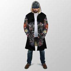 Samurai and Dragon Tattoo 3D Over Printed Cloak for Men and Women-ML - Amaze Style™