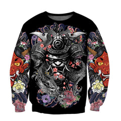 Samurai and Dragon Tattoo 3D Over Printed Unisex Hoodie-ML - Amaze Style™