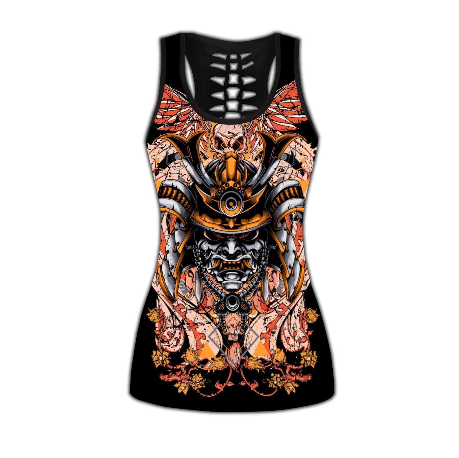 Samurai Helmet Tattoo Legging & Tank top-ML - Amaze Style™