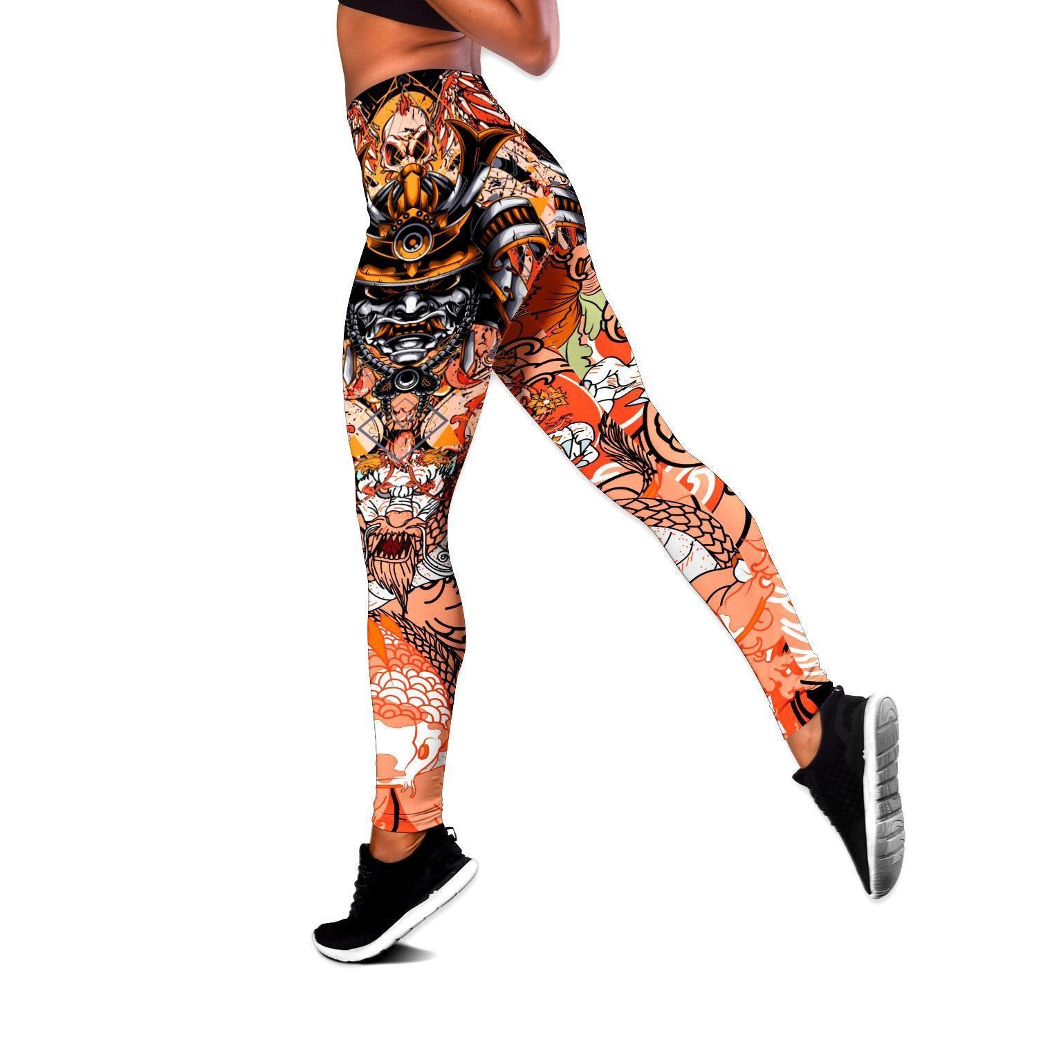 Samurai Helmet Tattoo Legging & Tank top-ML - Amaze Style™