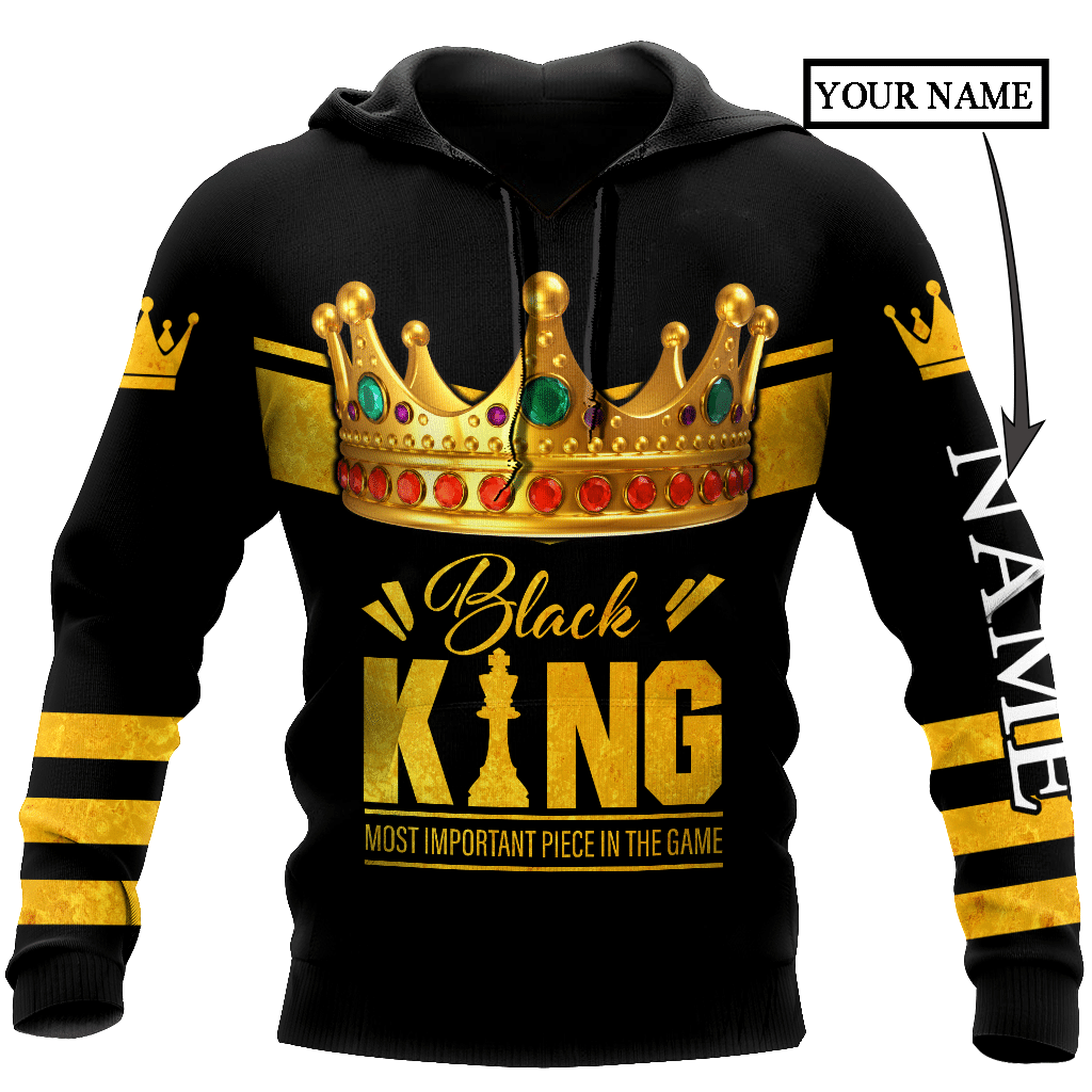 African Culture Custom Name Black King Unisex Hoodie ML - Amaze Style™-Apparel