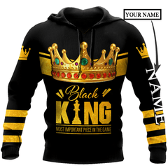 African Culture Custom Name Black King Unisex Hoodie ML - Amaze Style™-Apparel