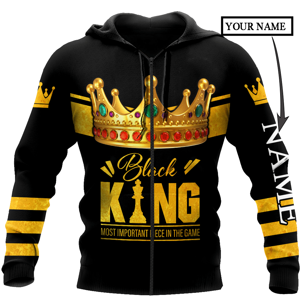 African Culture Custom Name Black King Unisex Hoodie ML - Amaze Style™-Apparel