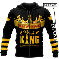 African Culture Custom Name Black King Unisex Hoodie ML - Amaze Style™-Apparel