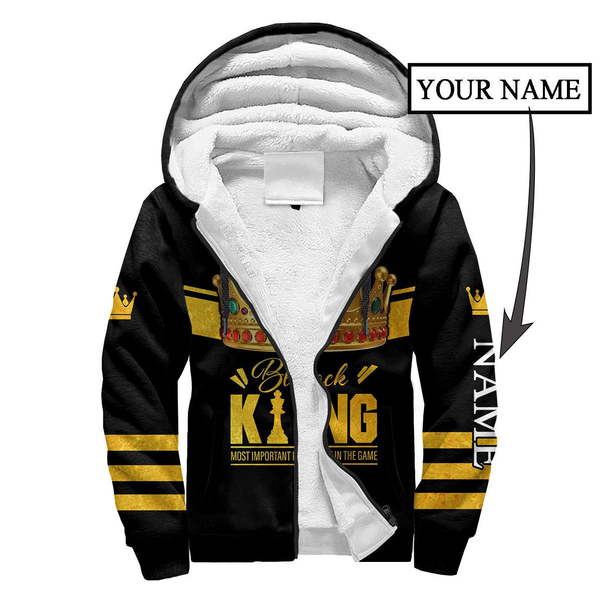 African Culture Custom Name Black King Unisex Hoodie ML - Amaze Style™-Apparel