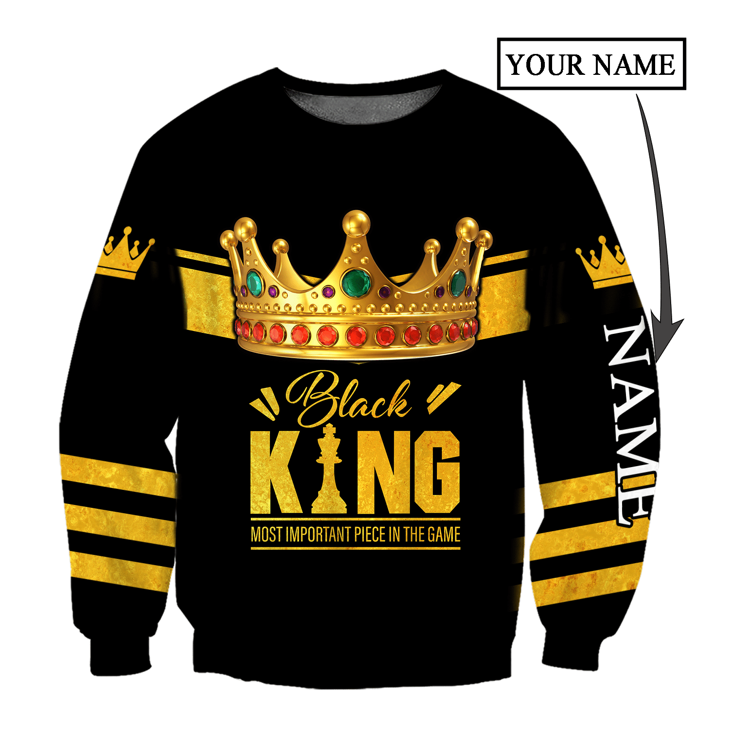 African Culture Custom Name Black King Unisex Hoodie ML - Amaze Style™-Apparel