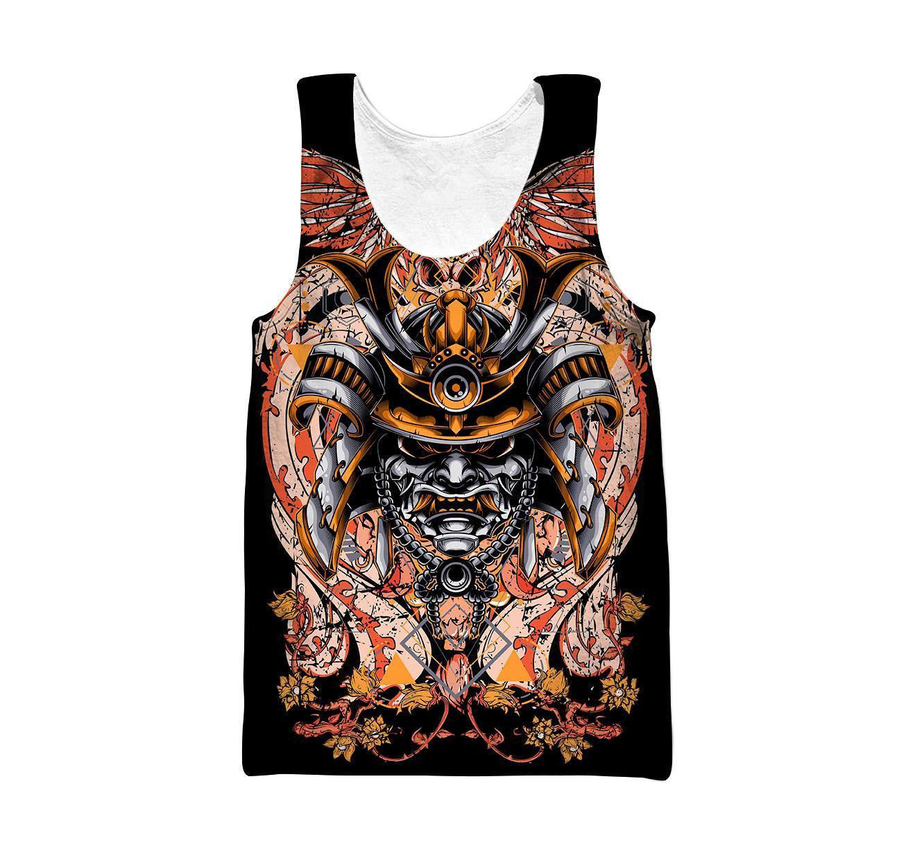 Samurai Helmet Tattoo 3D Over Printed Unisex Hoodie-ML - Amaze Style™