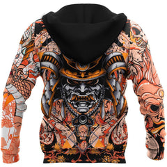 Samurai Helmet Tattoo 3D Over Printed Unisex Hoodie-ML - Amaze Style™