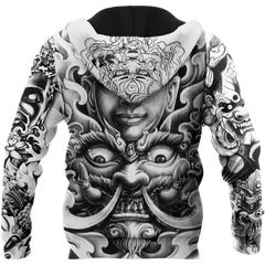 Japanese Samurai Tattoo II 3D Over Printed Unisex Hoodie ML - Amaze Style™